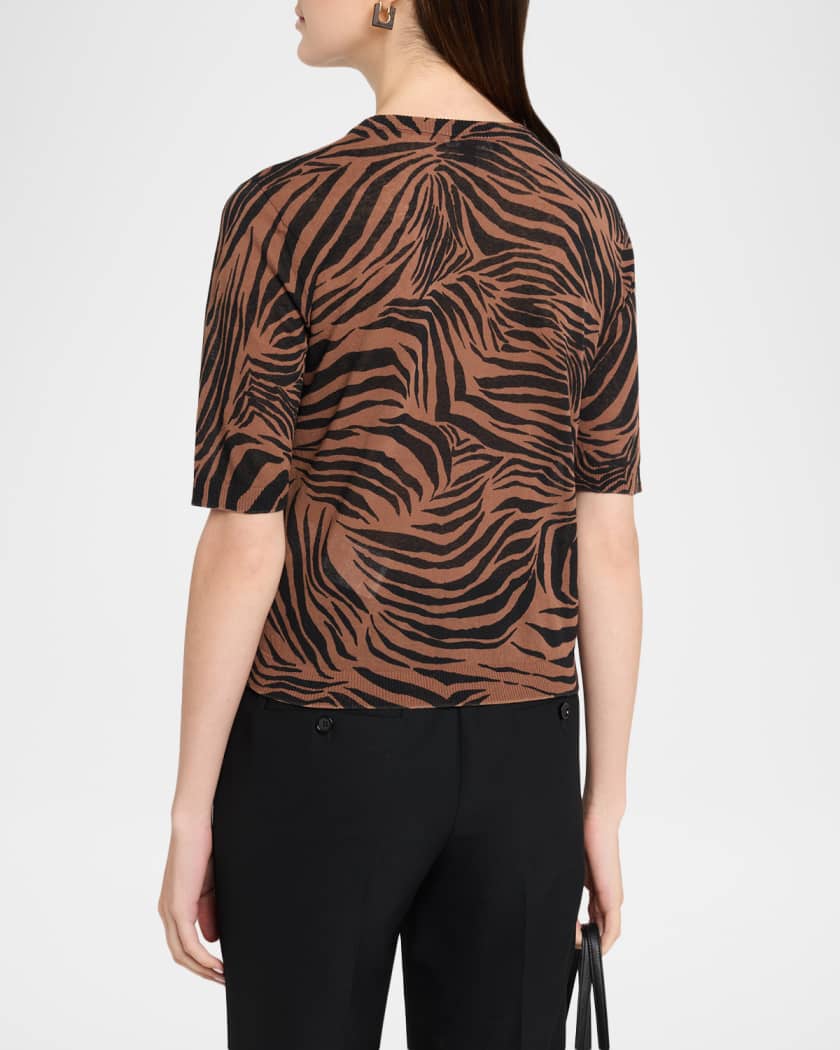 Max Mara Studio Mstago Zebra Cotton Top | Neiman Marcus