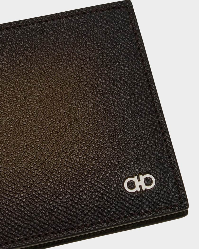 Ferragamo Men's Micro-Gancio Hammered Leather Bifold Wallet