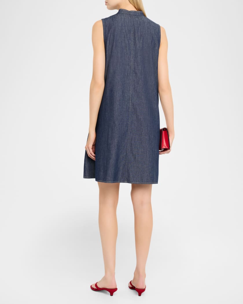 Eileen Fisher Sleeveless Organic Cotton Denim Mini Dress | Neiman Marcus