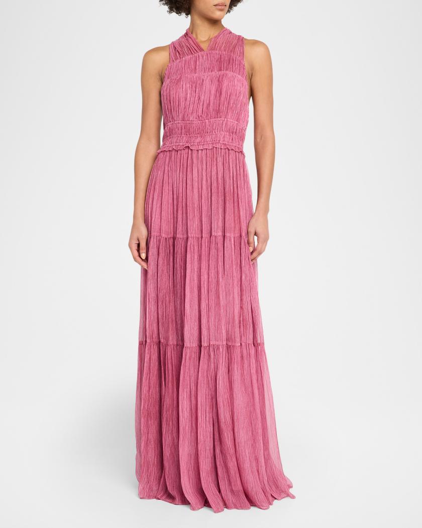 Freesia Sleeveless Silk Chiffon Gown