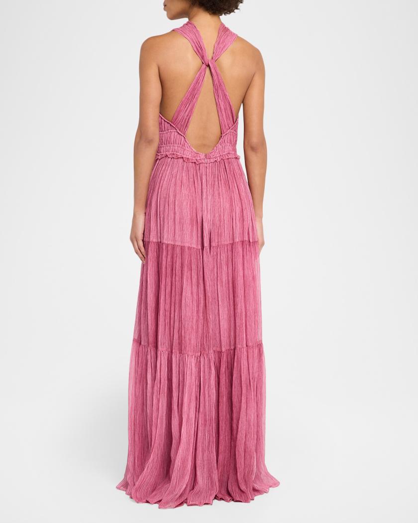 Freesia Sleeveless Silk Chiffon Gown