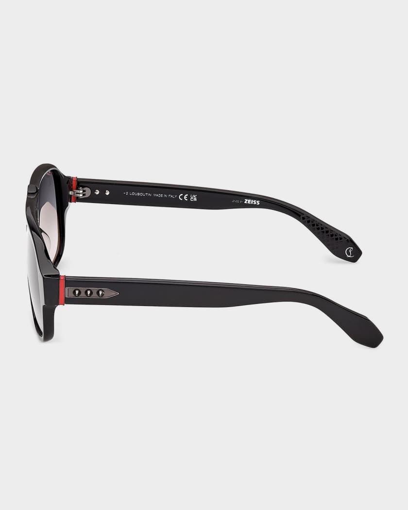 Christian Louboutin Men's Temple-Spike Acetate Rectangle