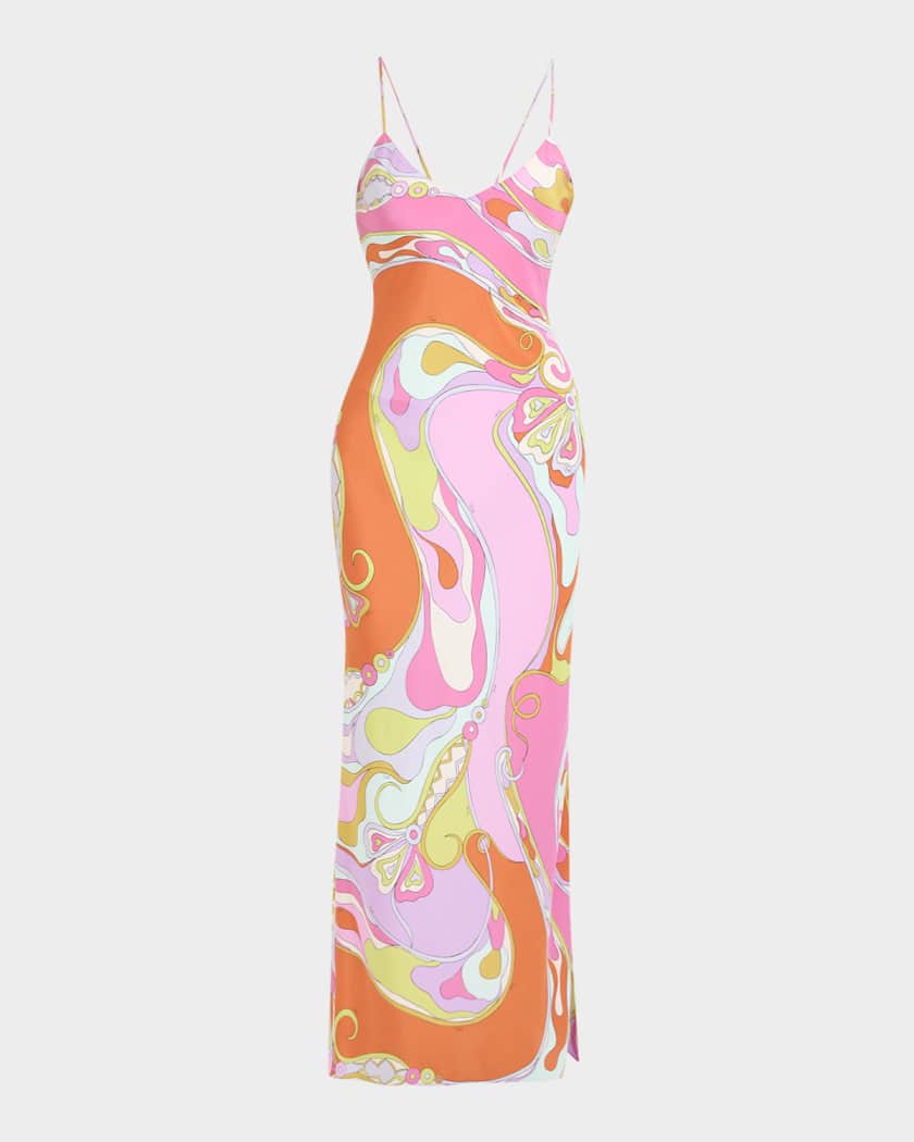 Pucci Orchidee Silk Crepe De Chine Maxi Dress | Neiman Marcus