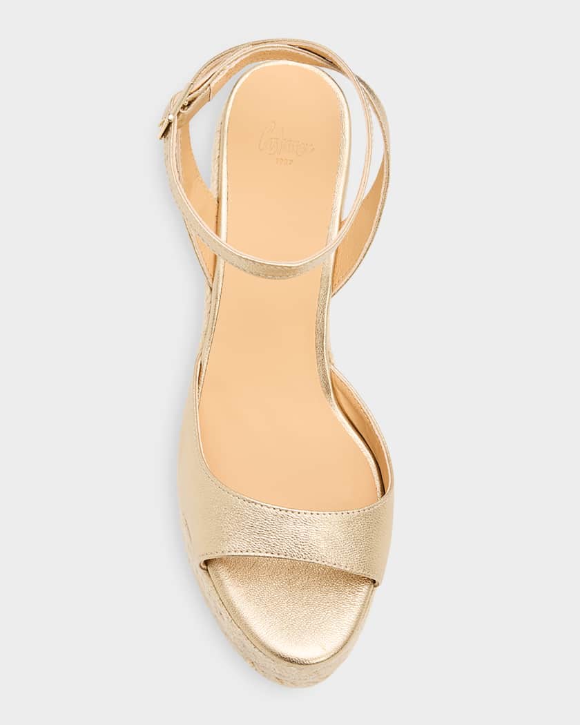 カーペンターBCγ90-180 AGS X CASTANER 110mm Brook Metallic Leather Platform Espadrille