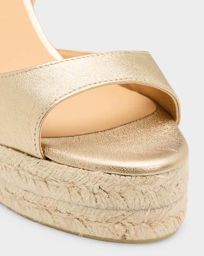 カーペンターBCγ90-180 AGS X CASTANER 110mm Brook Metallic Leather Platform Espadrille