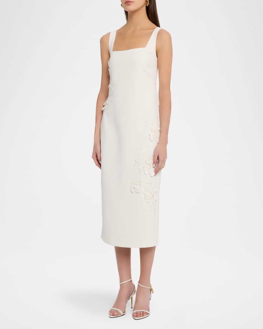 Barrie Embroidered Midi Dress