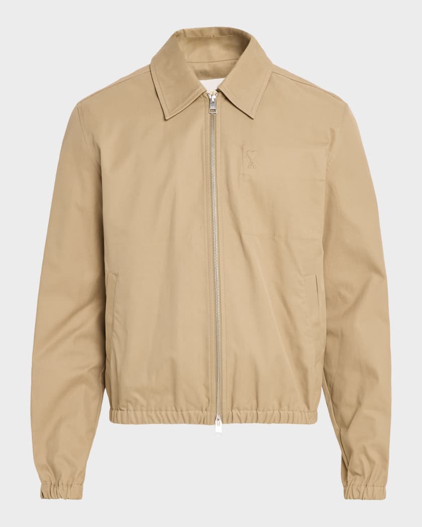 ami paris ベージュ シャツジャケット S Ami Paris Men's Cotton Full-Zip Shirt Jacket | Neiman Marcus