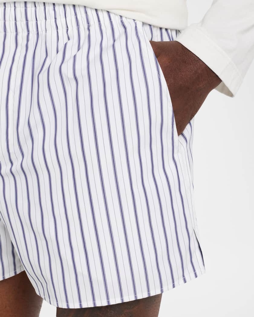 Ami Paris Men's Cotton Multi-Stripe Pull-On Shorts | Neiman Marcus