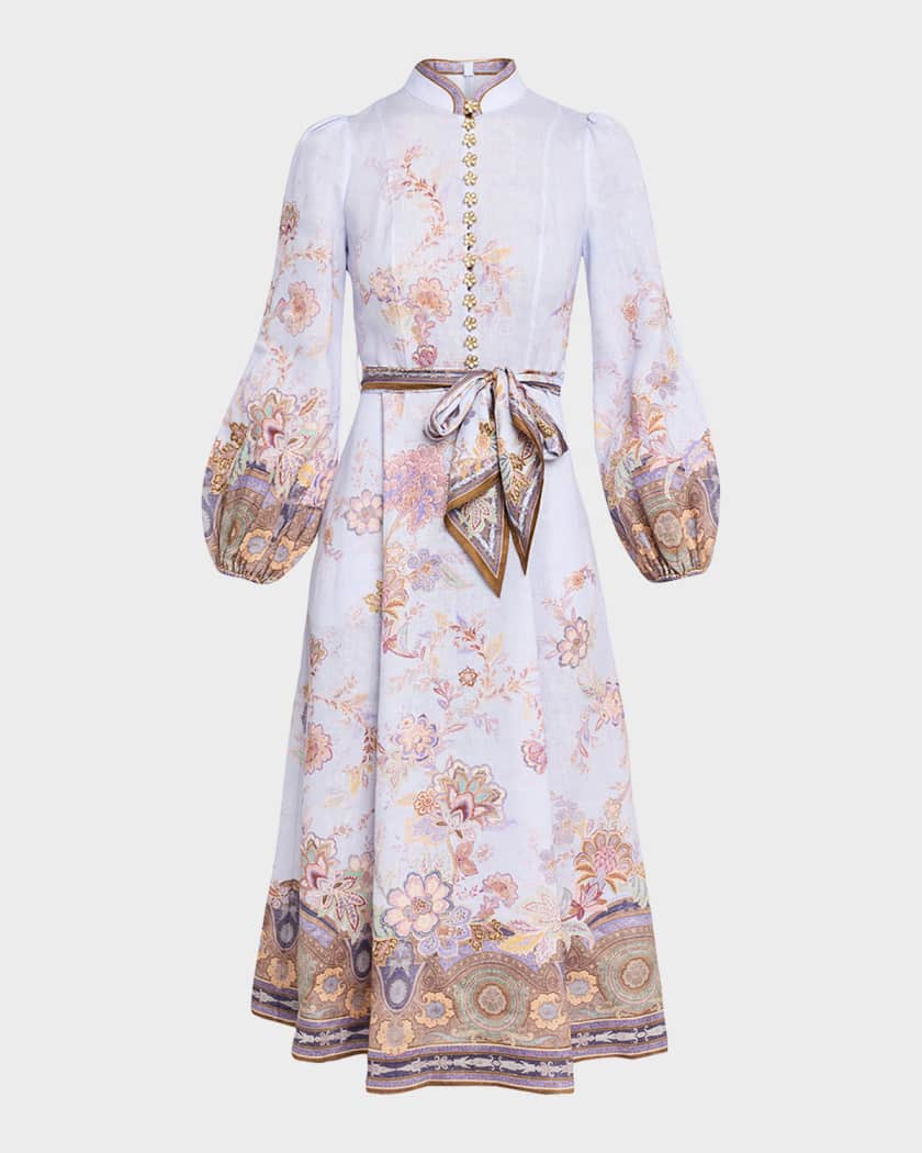 Zimmermann Luna Button Midi Dress | Neiman Marcus