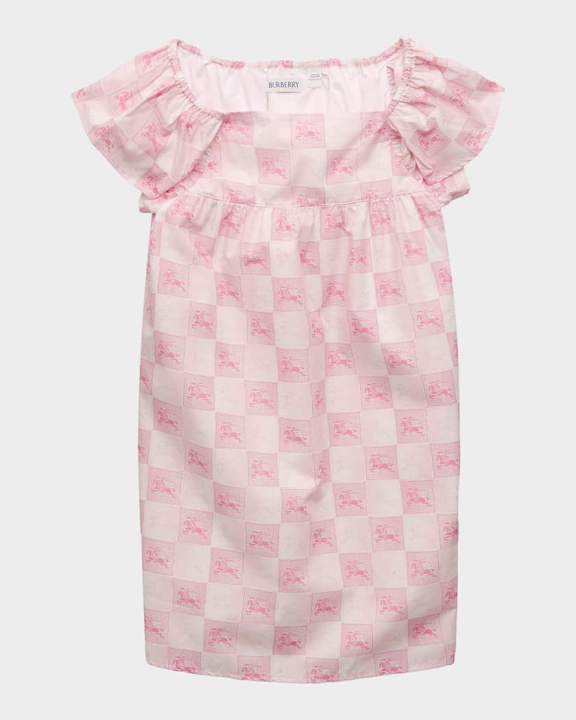Burberry Inspired Fashion Nova Burberry Dress Burberry Girl's Nova Knight  Checkerboard Cotton Dress, Size 4-14