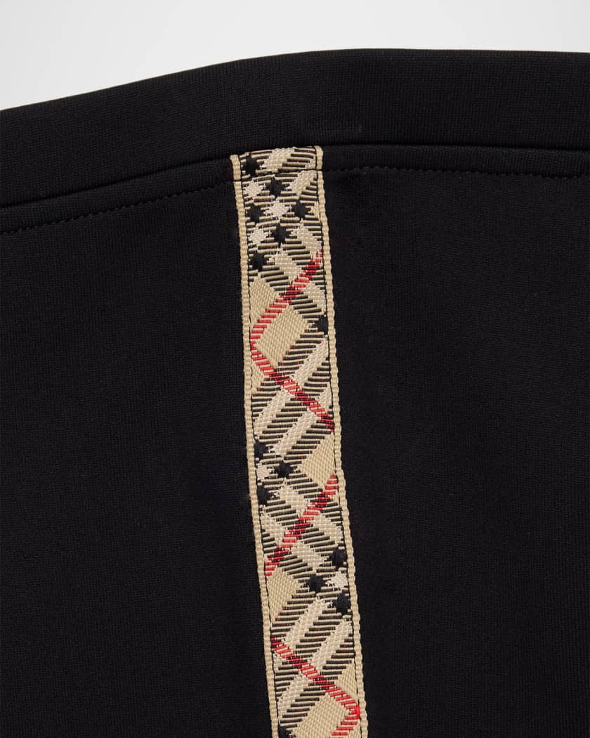 Burberry Girl's Devan Check-Trim Nylon Leggings, Size 6M-3