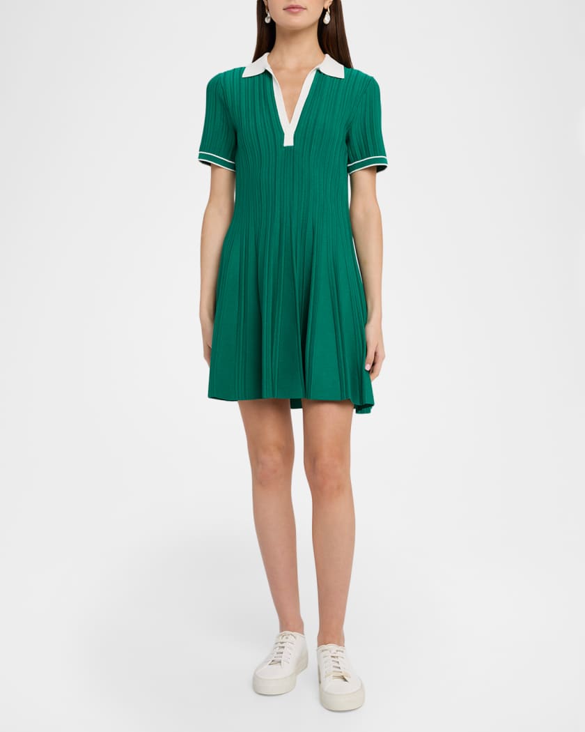 SIMKHAI Page Knit Polo Mini Dress | Neiman Marcus