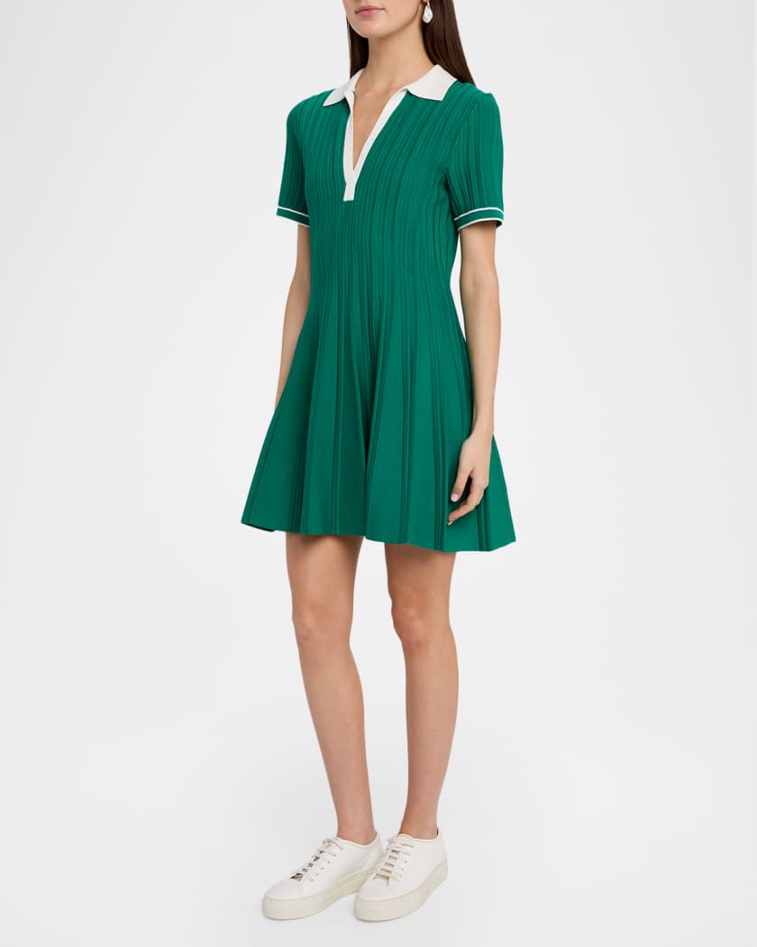 SIMKHAI Page Knit Polo Mini Dress | Neiman Marcus