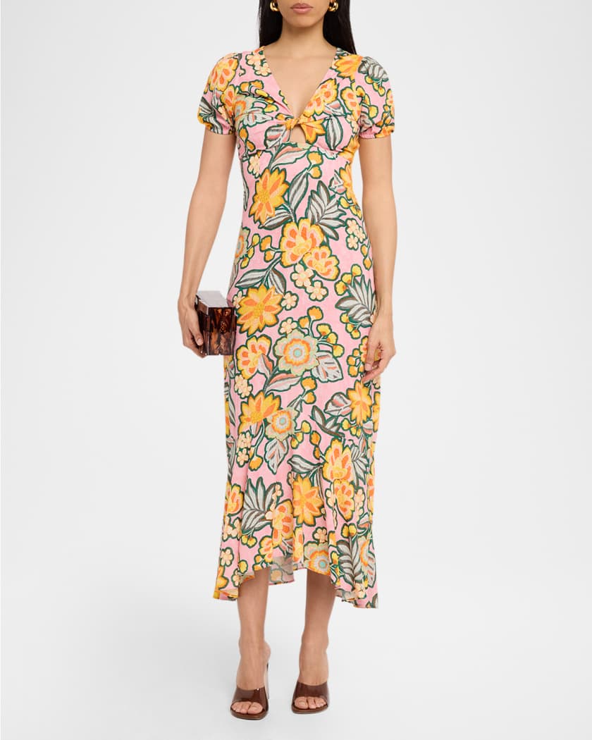 knee length dresses for ladies The Amara Midi Dress in Ultra Purple – Solace London main image 1