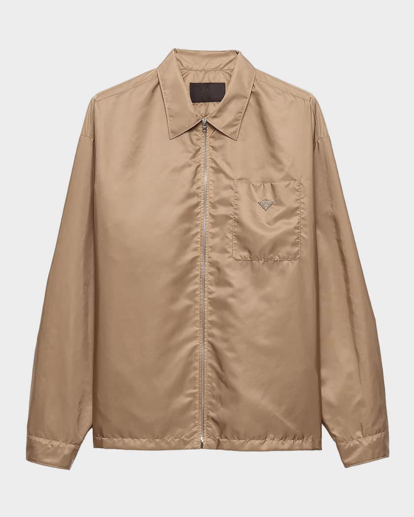 Prada Men's Re-Nylon Zip Sport Shirt | Neiman Marcus