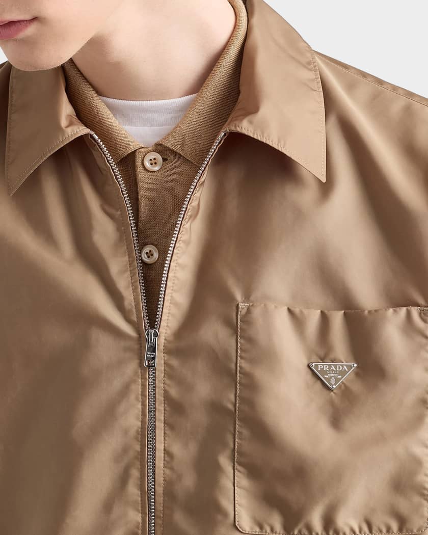 Prada Men's Re-Nylon Zip Sport Shirt | Neiman Marcus