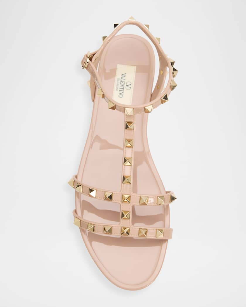 Valentino Garavani Summer Rockstud Jelly Flat Sandals | Neiman Marcus