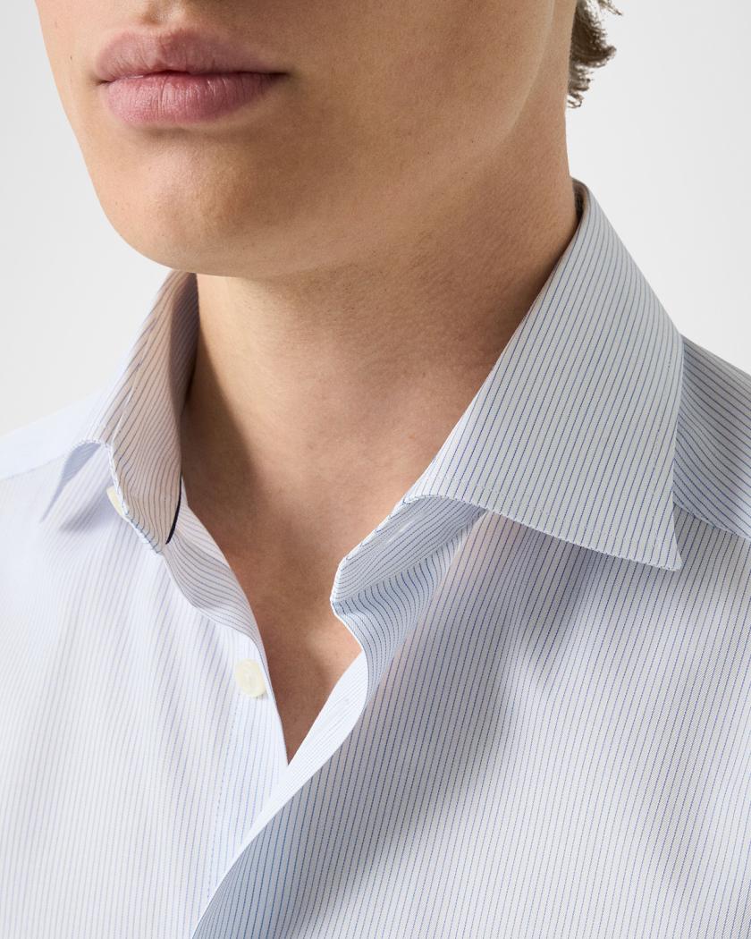 eton men's contemporary fit twill dress shirt reviews Signature in White with Grey Details button front Eton Signature Twill Shirt-Contemp Fit