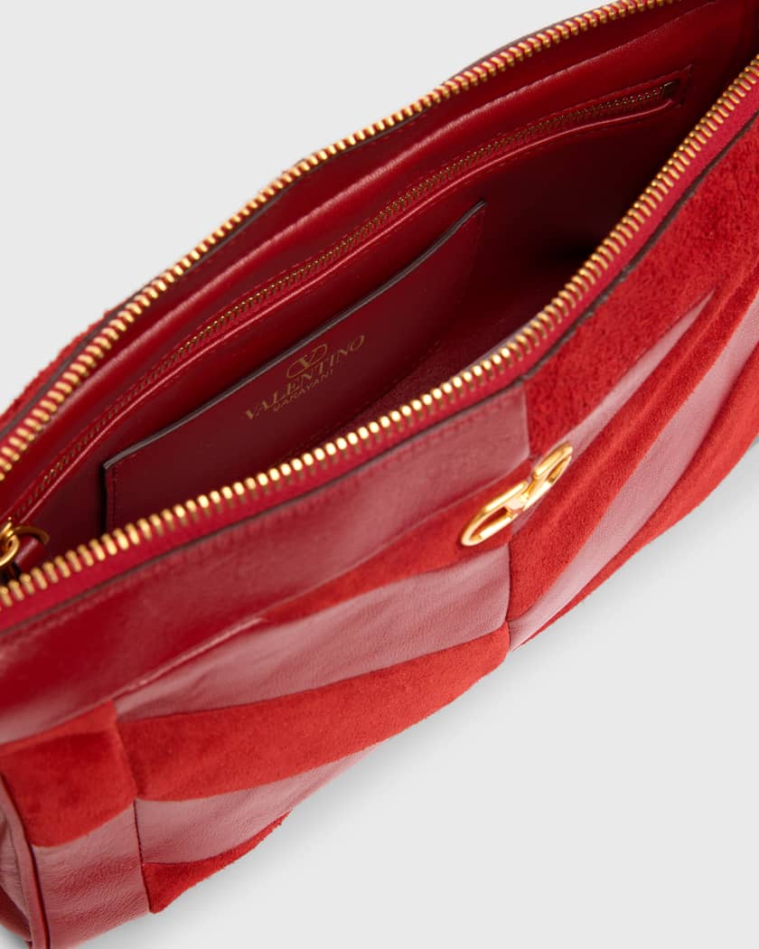 Valentino Garavani Panthea Small Patchwork Chevron Shoulder Bag