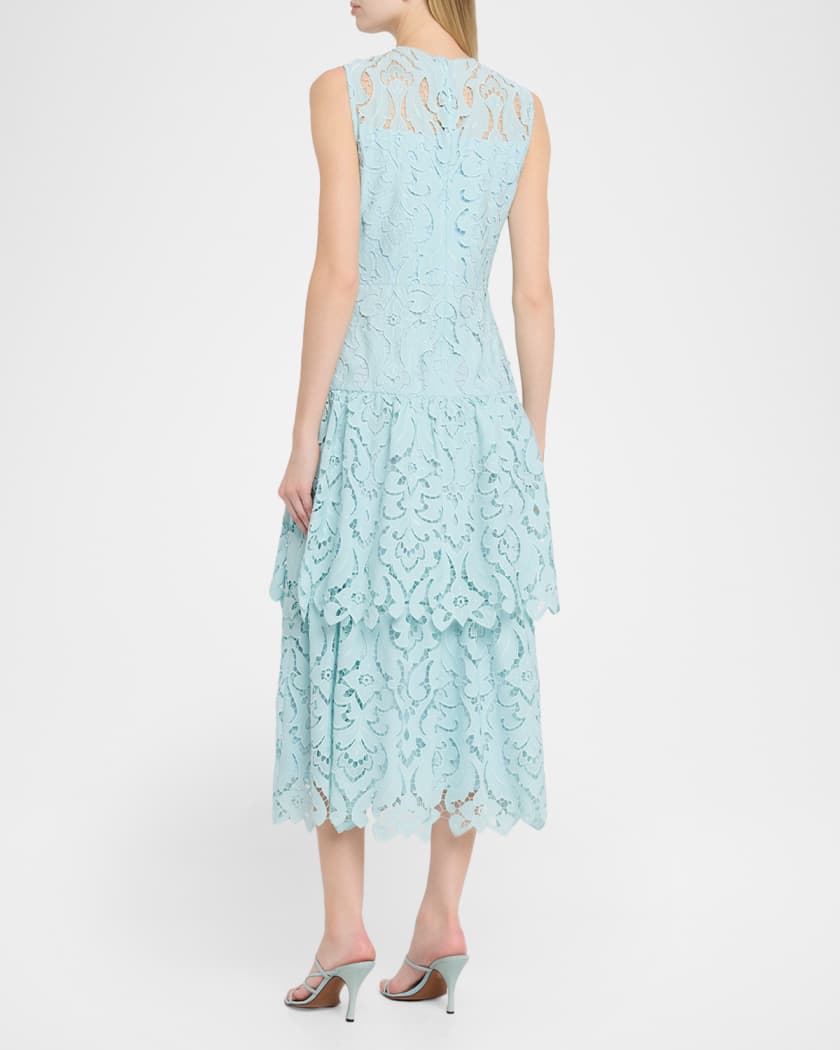 pink cherry lace dress Girls' Pink Cherry Blossom Lace Eyelet Dress main image 0