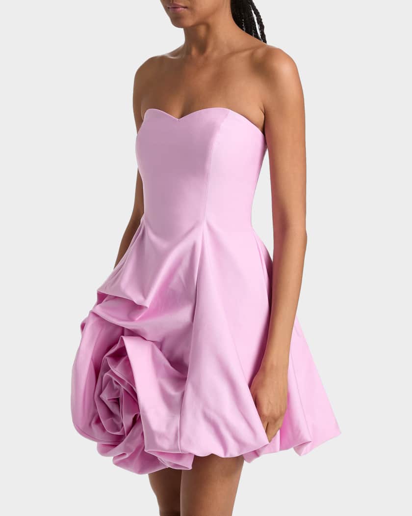 As It May Rosalie Strapless Rosette Mini Dress | Neiman Marcus