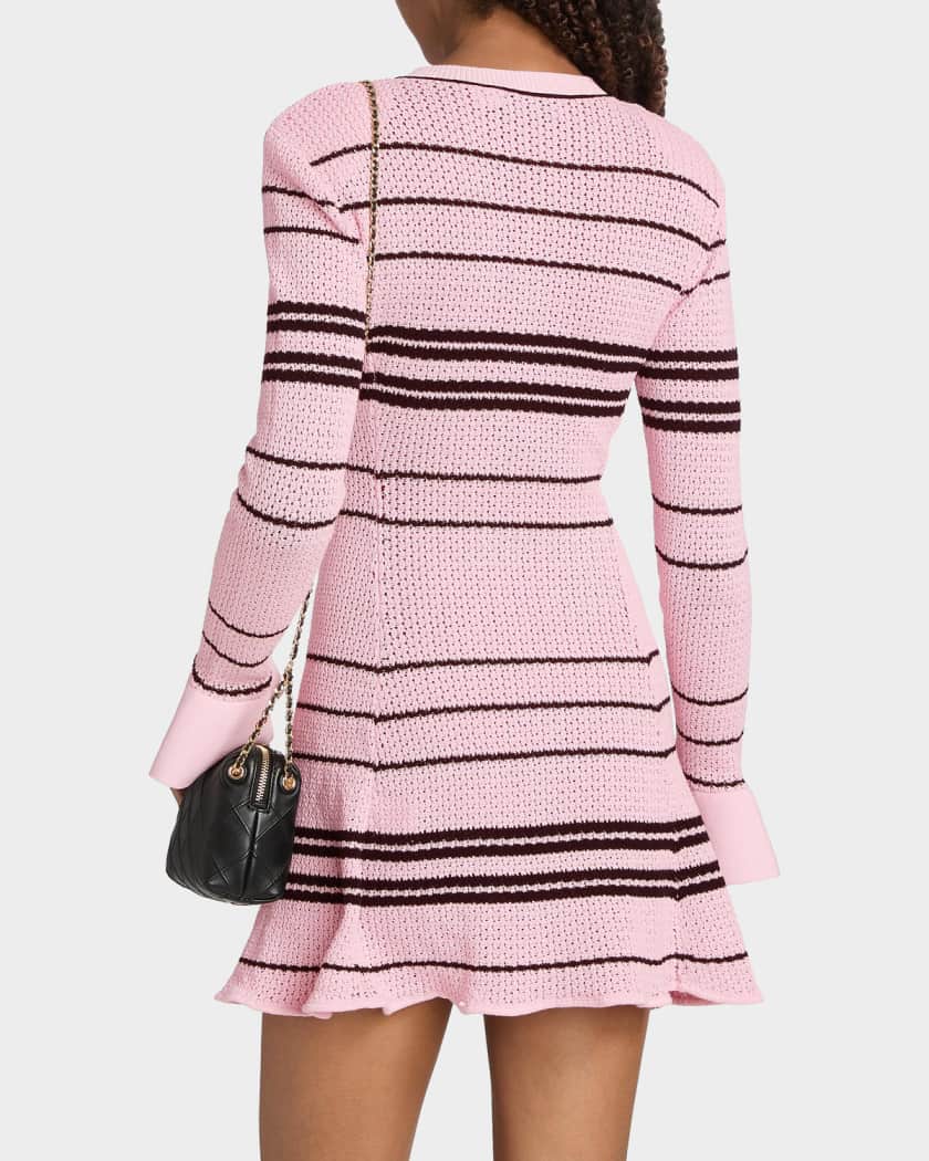 Self-Portrait Striped Knit Mini Dress | Neiman Marcus