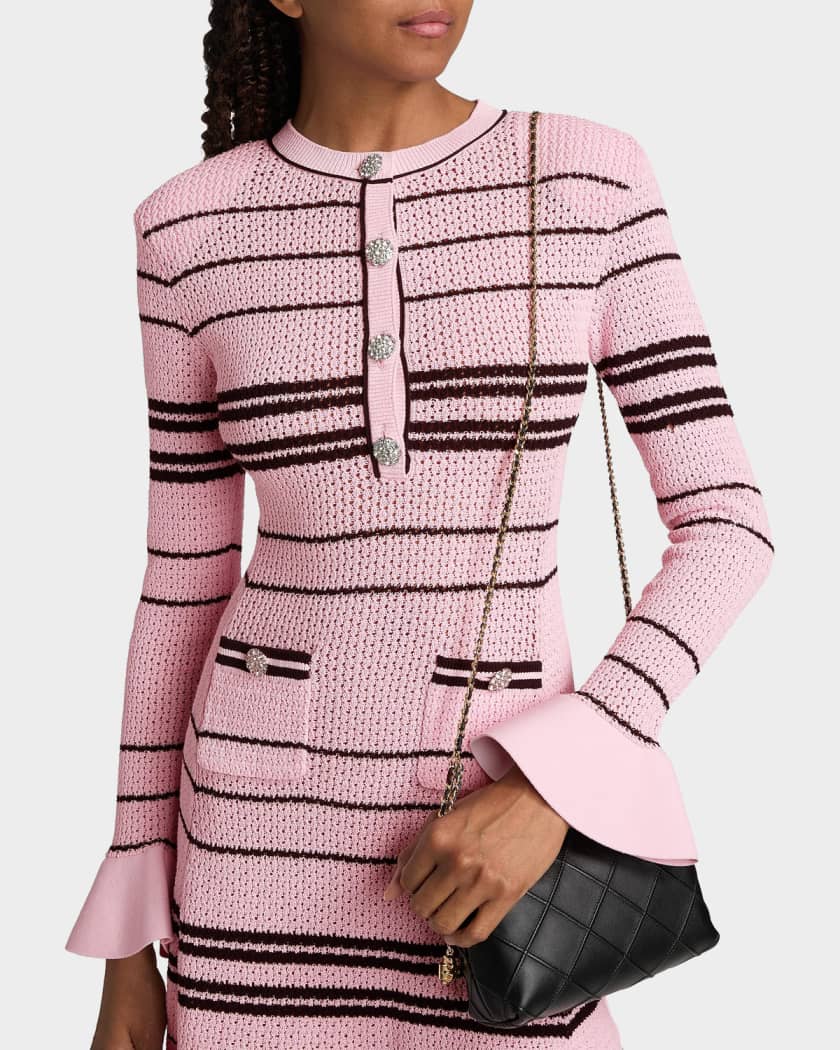 Self-Portrait Striped Knit Mini Dress | Neiman Marcus