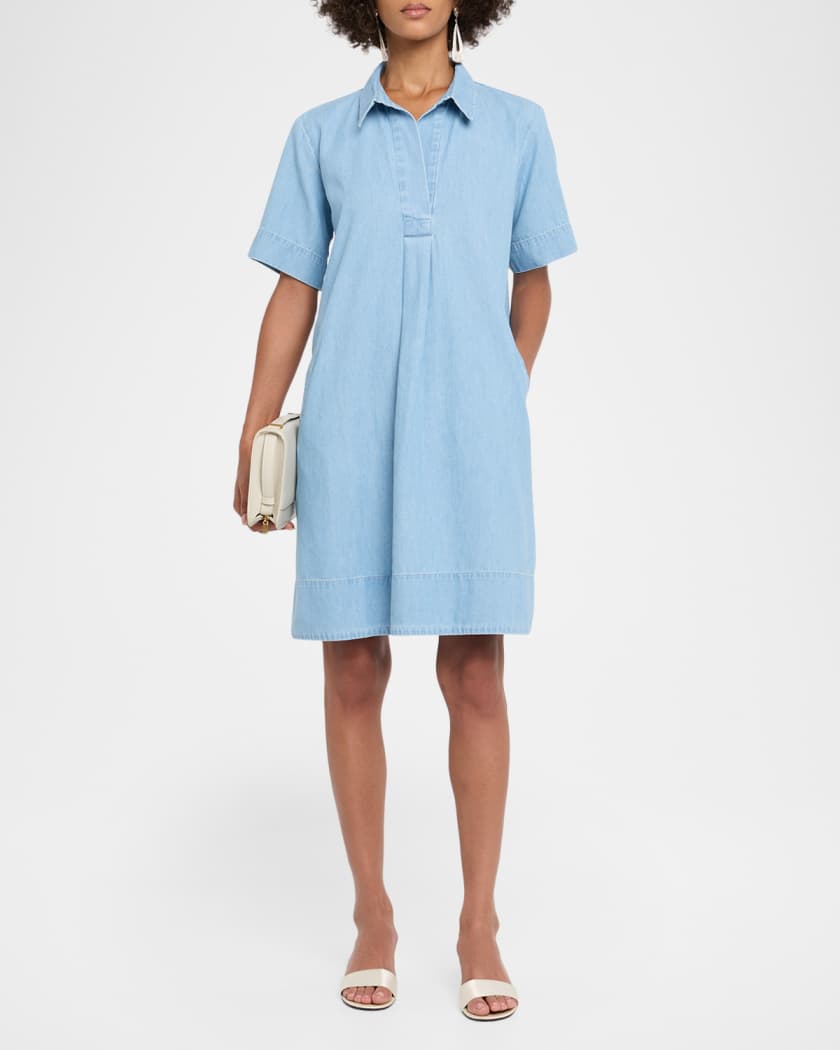 a line midi long sleeve dress High neckline long sleeve A-line midi dress – John Paul Ataker main image 1