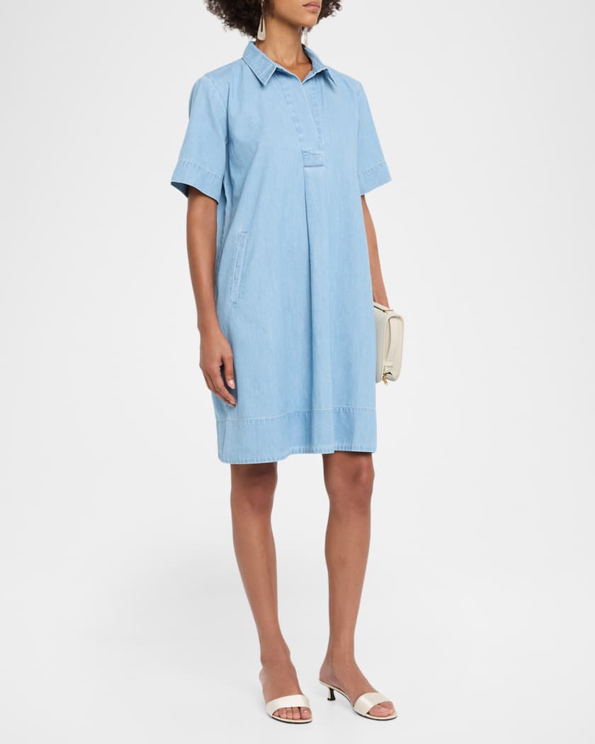 Eileen Fisher Organic Cotton Denim Shift Dress, Ltwsh, Women's, 3X-L, Casual & Work Dresses Day Dresses Sundresses