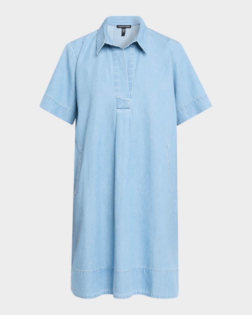 Eileen Fisher Organic Cotton Denim Shift Dress, Ltwsh, Women's, 3X-L, Casual & Work Dresses Day Dresses Sundresses