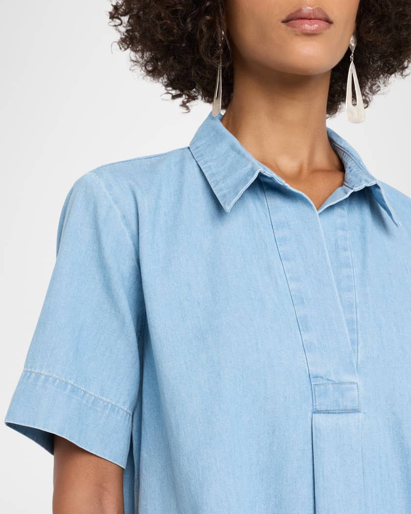 Eileen Fisher Organic Cotton Denim Shift Dress, Ltwsh, Women's, 3X-L, Casual & Work Dresses Day Dresses Sundresses