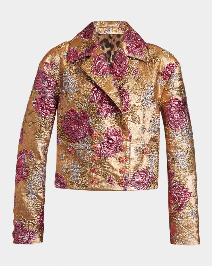 Dolce&Gabbana Metallic Floral Jacquard Double-Breasted Jacket