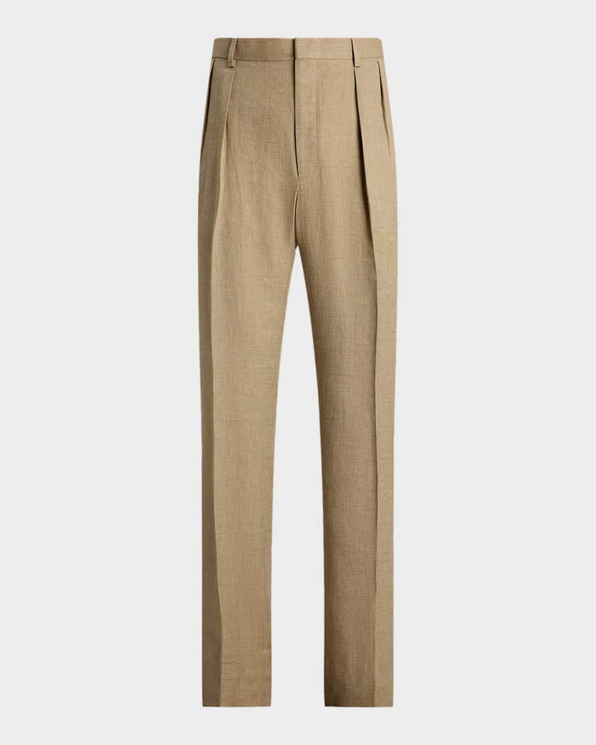 Ralph Lauren Purple label ベージュ スラックス 30 Ralph Lauren Purple Label Men's Micro-Textured Pleated Straight