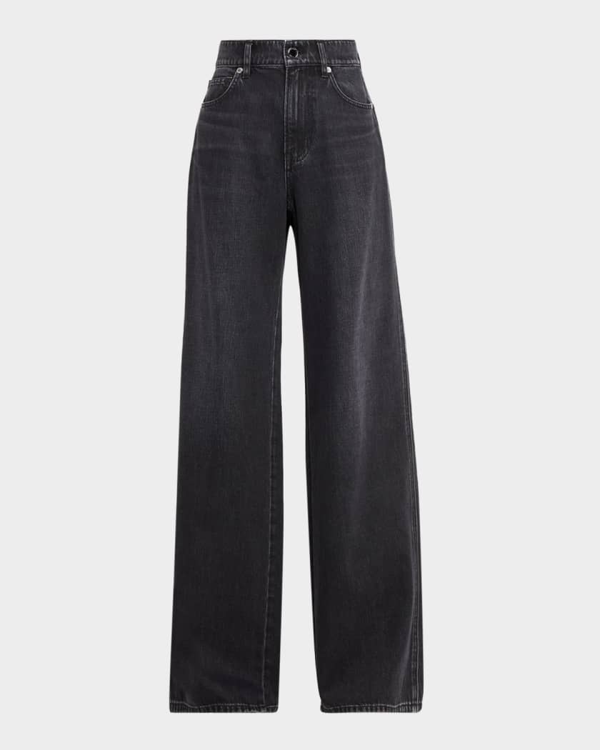 Veronica Beard Kasey Mid-Rise Wide-Leg Jeans | Neiman Marcus