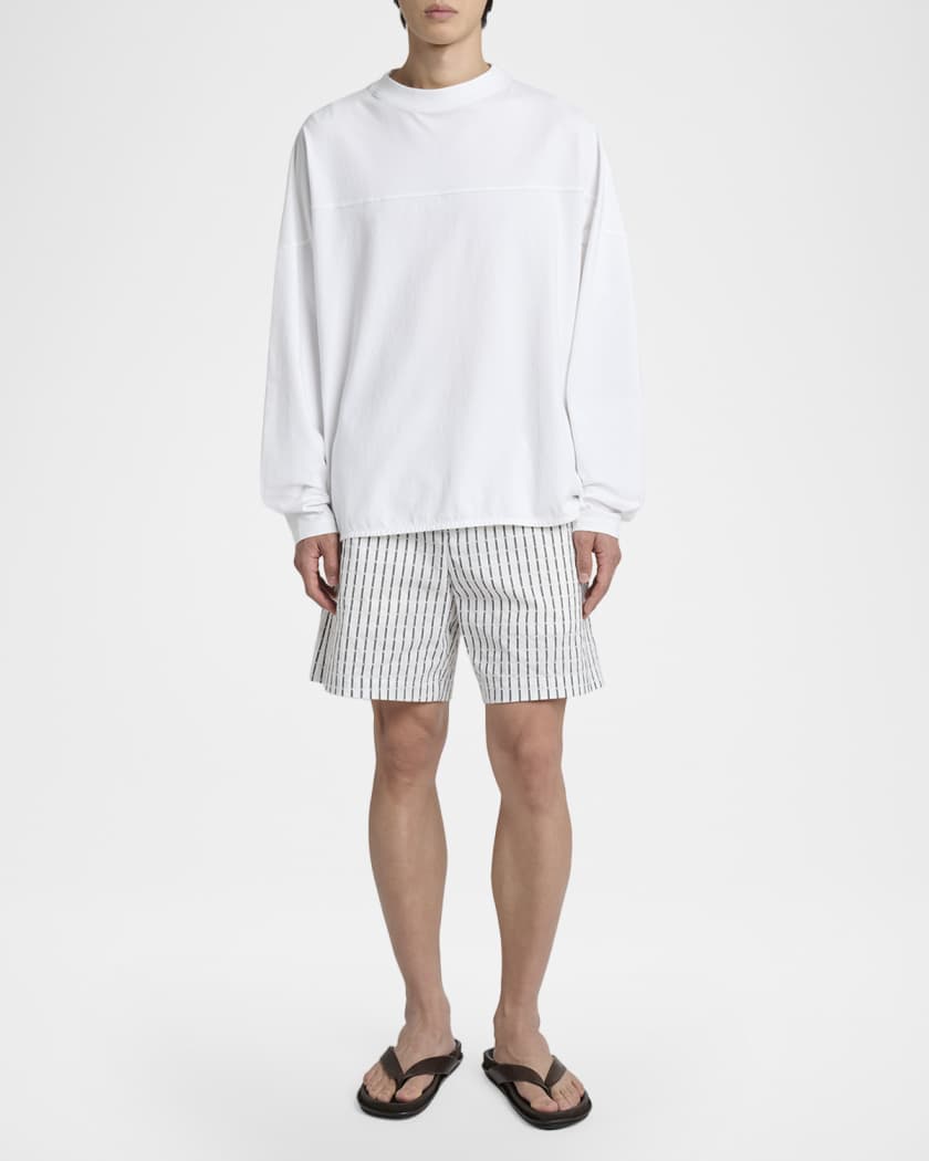 Jacquemus Men's Embroidered Logo Long-Sleeve Crewneck T-Shirt