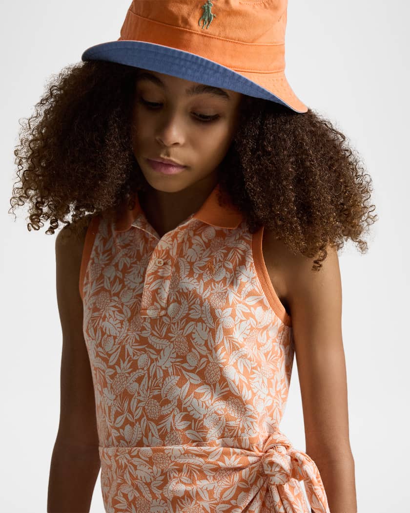 POLO RALPH LAUREN poloknit Y2Kグランジ海外ガール Polo Ralph Lauren Girl's Pineapple Faux-Wrap Mesh Polo Dress, Size