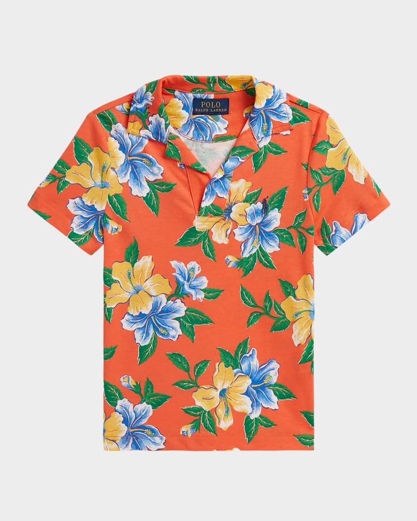Polo by Ralph Lauren 半袖シャツ 花柄【希少Mサイズ】 Polo Ralph Lauren Boy's Floral-Print Cotton Jersey Polo Shirt