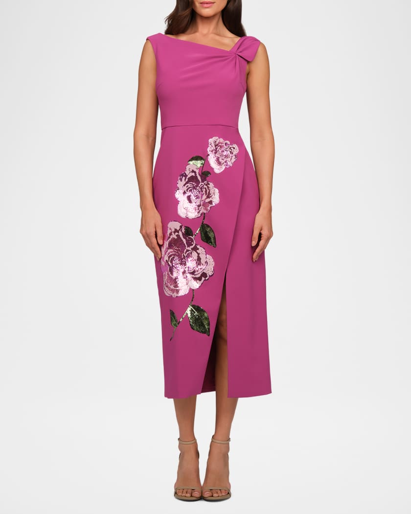 kay unger asymmetrical dress Kay Unger Rowan Asymmetric Metallic Column Gown