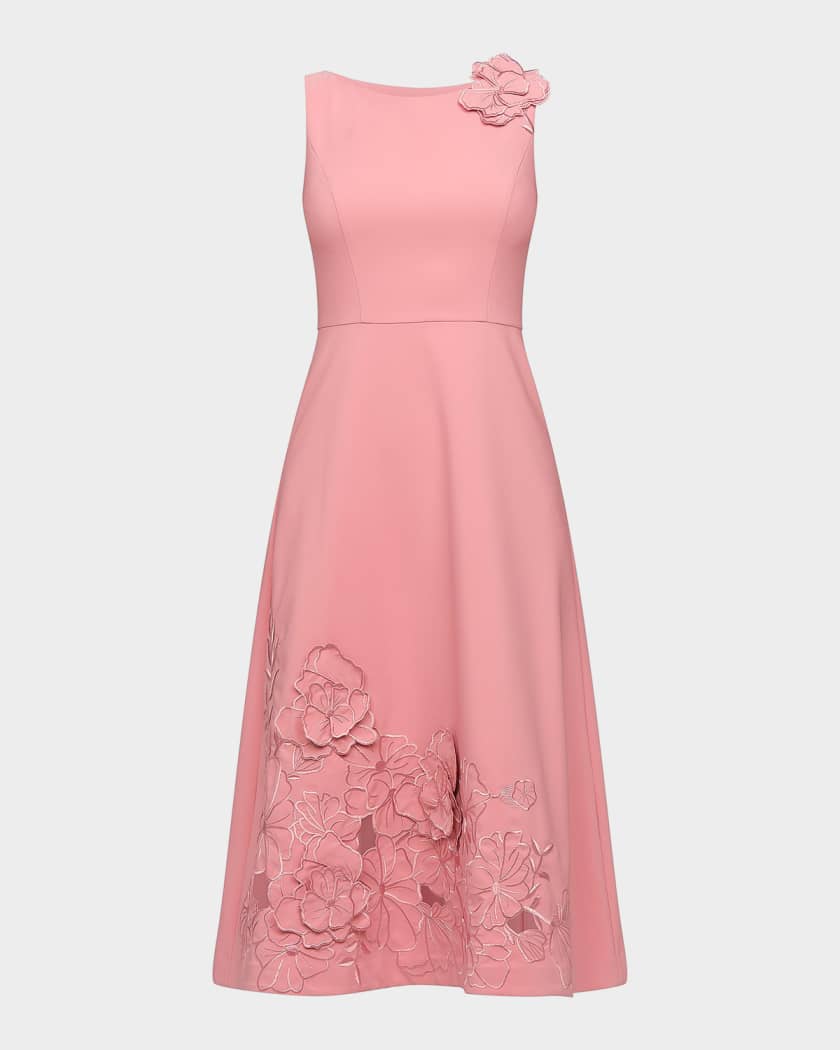 kay unger pink lace dress Fern Lace Tea Length Dress  Kay Unger