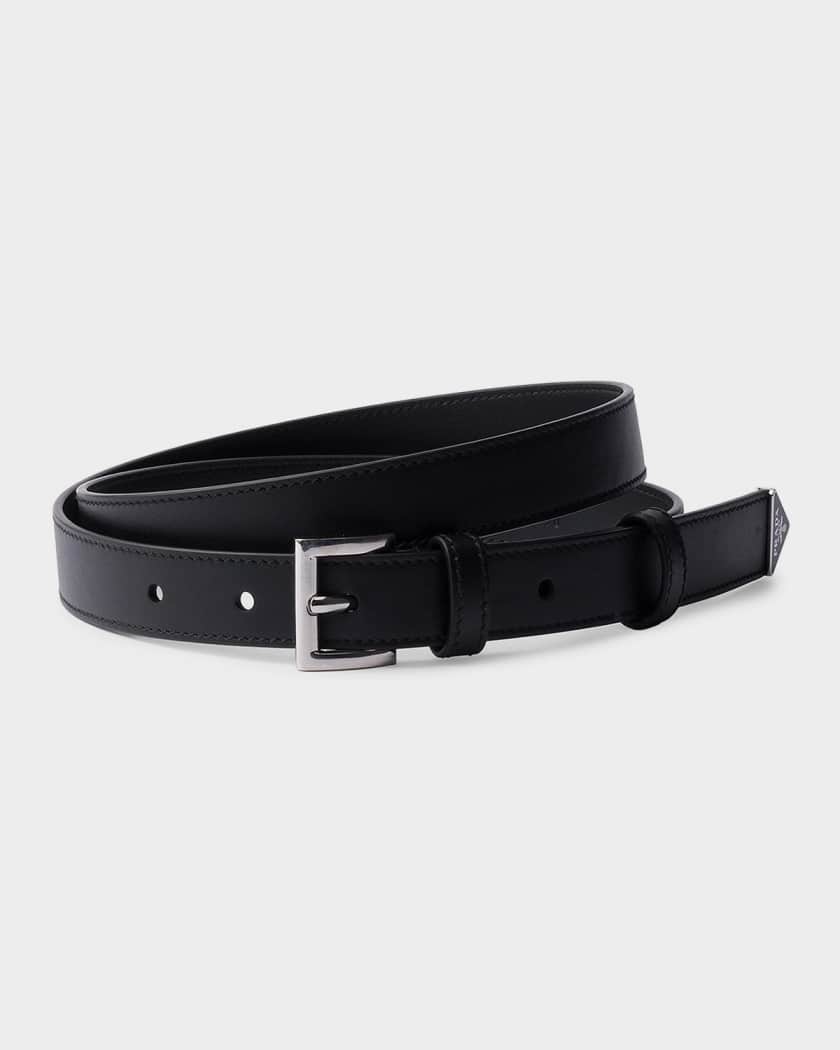 Prada Triangle Leather Belt | Neiman Marcus