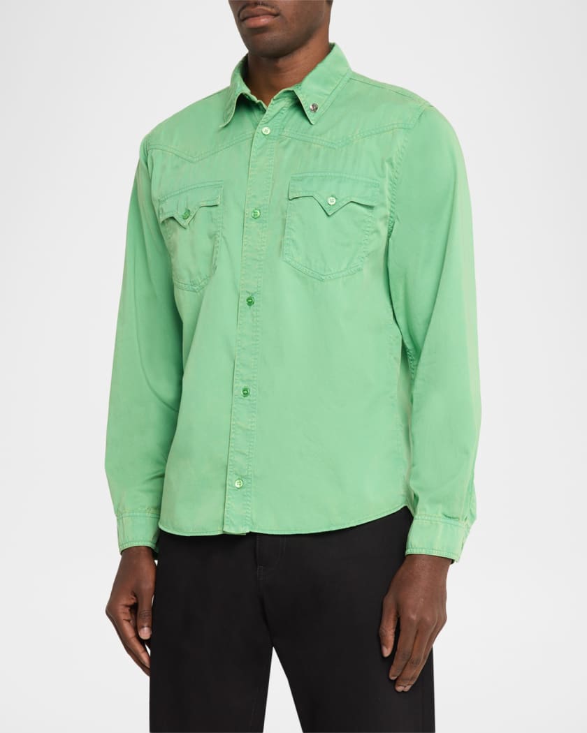 Versace Men's Medusa-Coin Cotton Western Shirt | Neiman Marcus