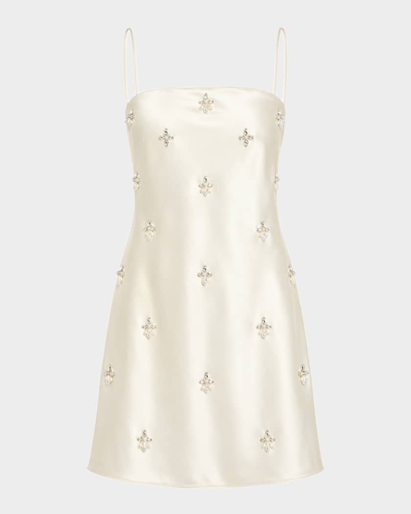 moonstruck satin embellished mini dress Such a gorgeous dress via @ohpolly