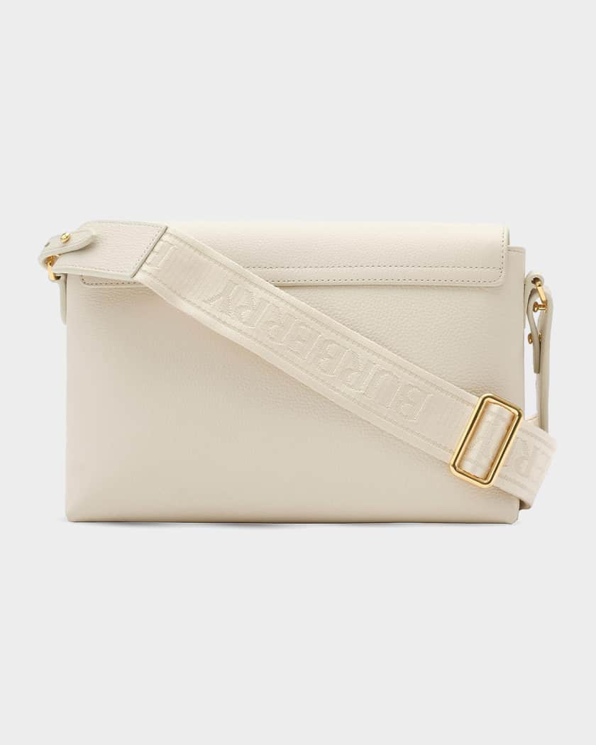 Burberry Note Medium Leather and Check Crossbody Bag | Neiman Marcus