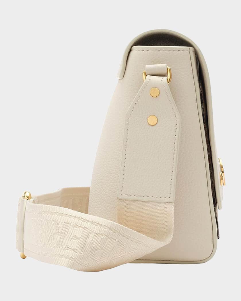 Burberry Note Medium Leather and Check Crossbody Bag | Neiman Marcus