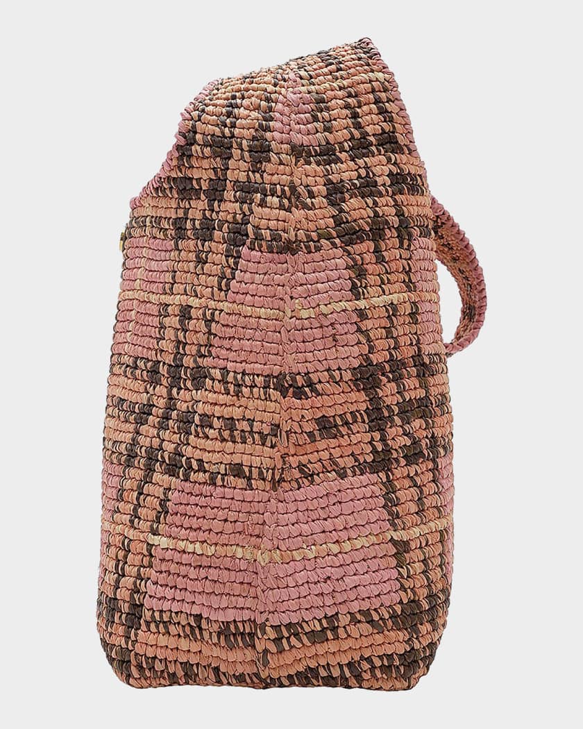 Burberry Margate Crochet Raffia Check Hobo Bag | Neiman Marcus