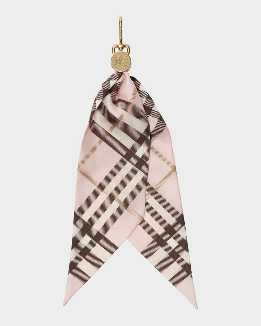 Burberry Check Silk Scarf Bag Charm | Neiman Marcus