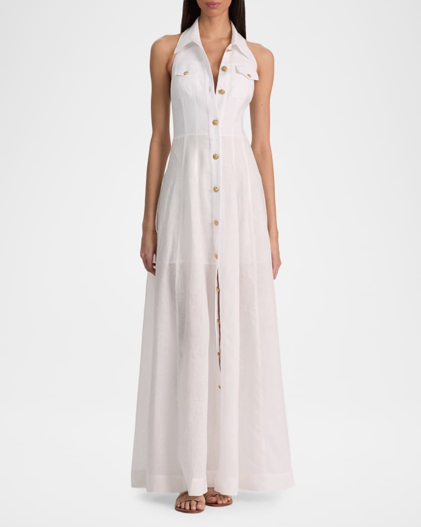 Alice + Olivia Kendall Linen Maxi Dress, Size 8