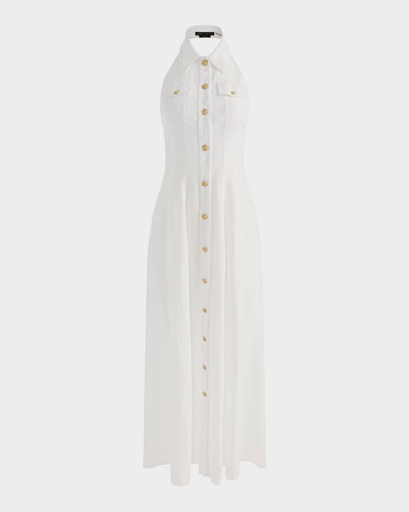 Alice + Olivia Kendall Linen Maxi Dress, Size 8