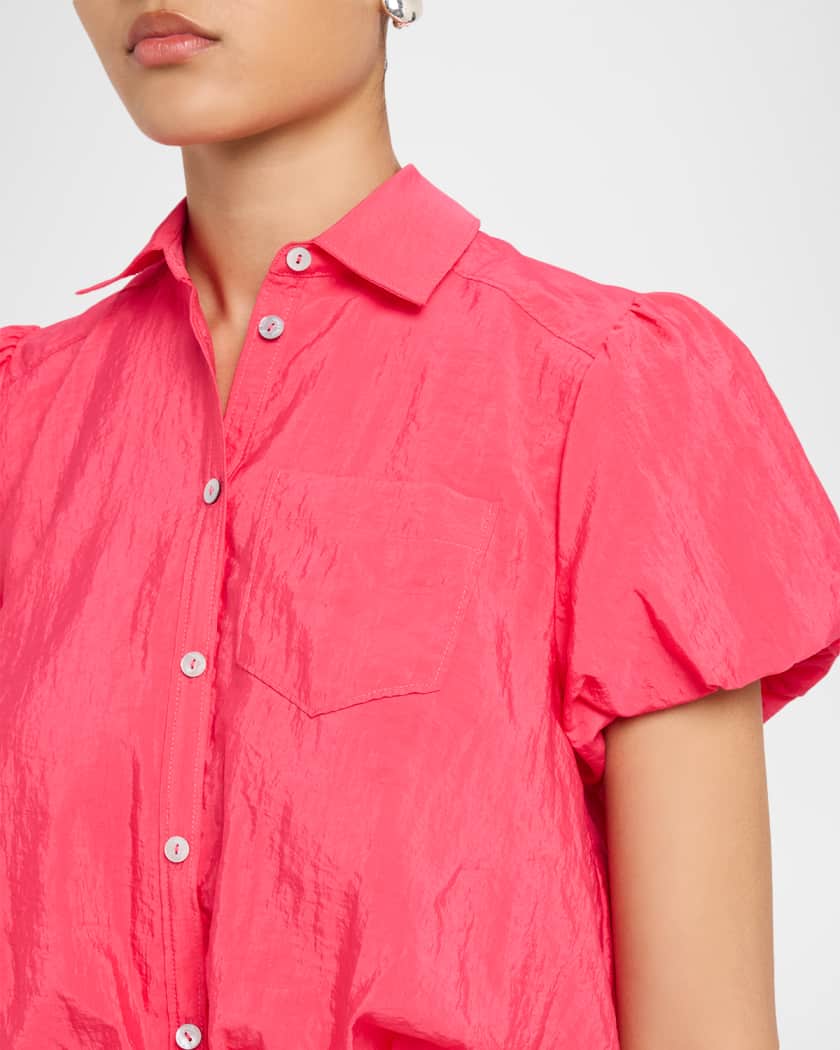 Cinq a Sept Allinae Nylon Bubble Top | Neiman Marcus