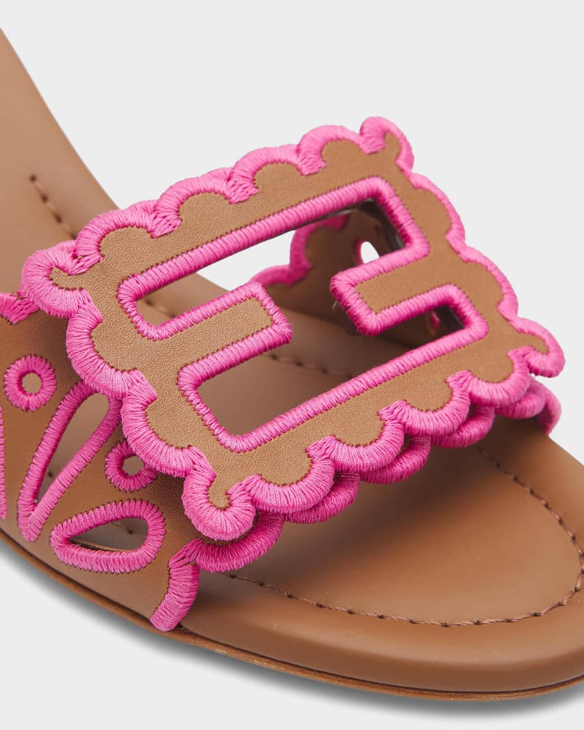 Fndiページ Fendi 45mm Baguette Embroidered Nappa Leather Sandals | Neiman Marcus